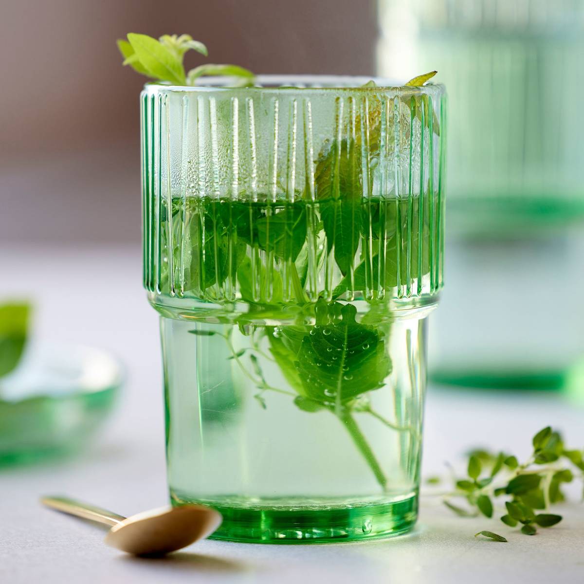 Kusintha Caféglas 38 cl, grøn, 4 stk.