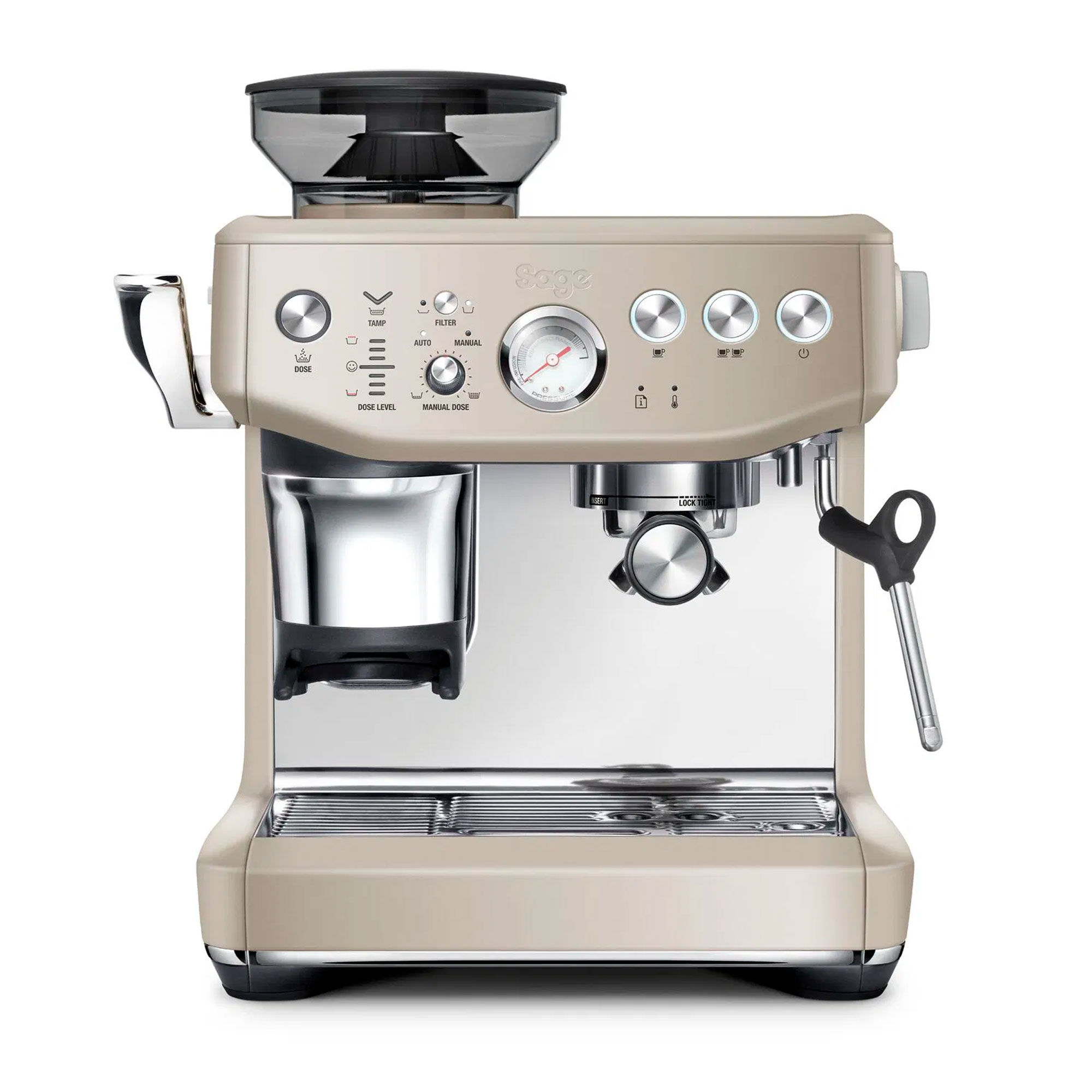 Sage SES876ALM Barista Express Impress espressomaskin, almond nougat