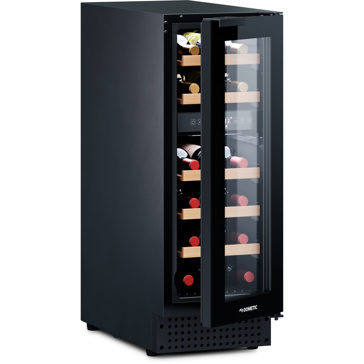 D18B vinkyl 2 temperaturzoner, 18 flaskor, svart