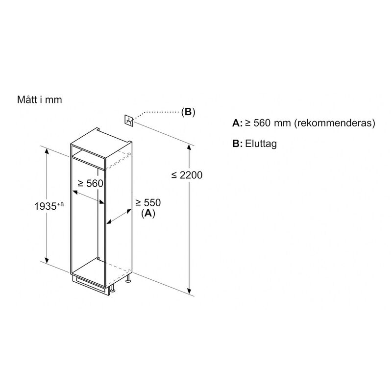 KI96NVFD0 iQ300 inbyggd kyl/frys