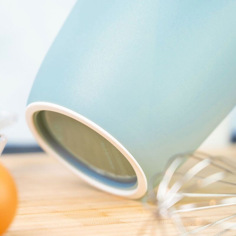 Blandskål 1 liter, vit/blå