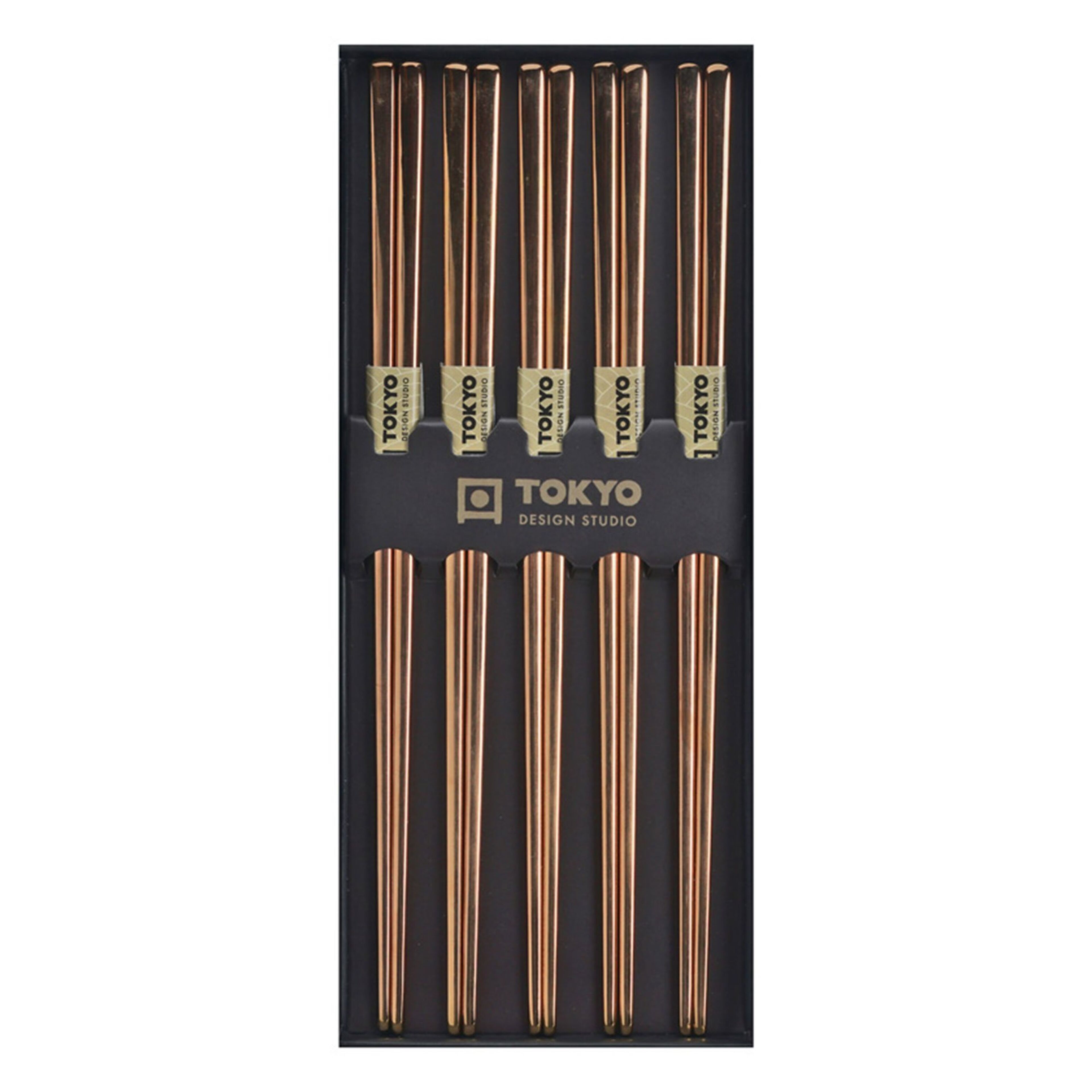 Ätpinnar 5 pack, rostfritt stål, rose gold