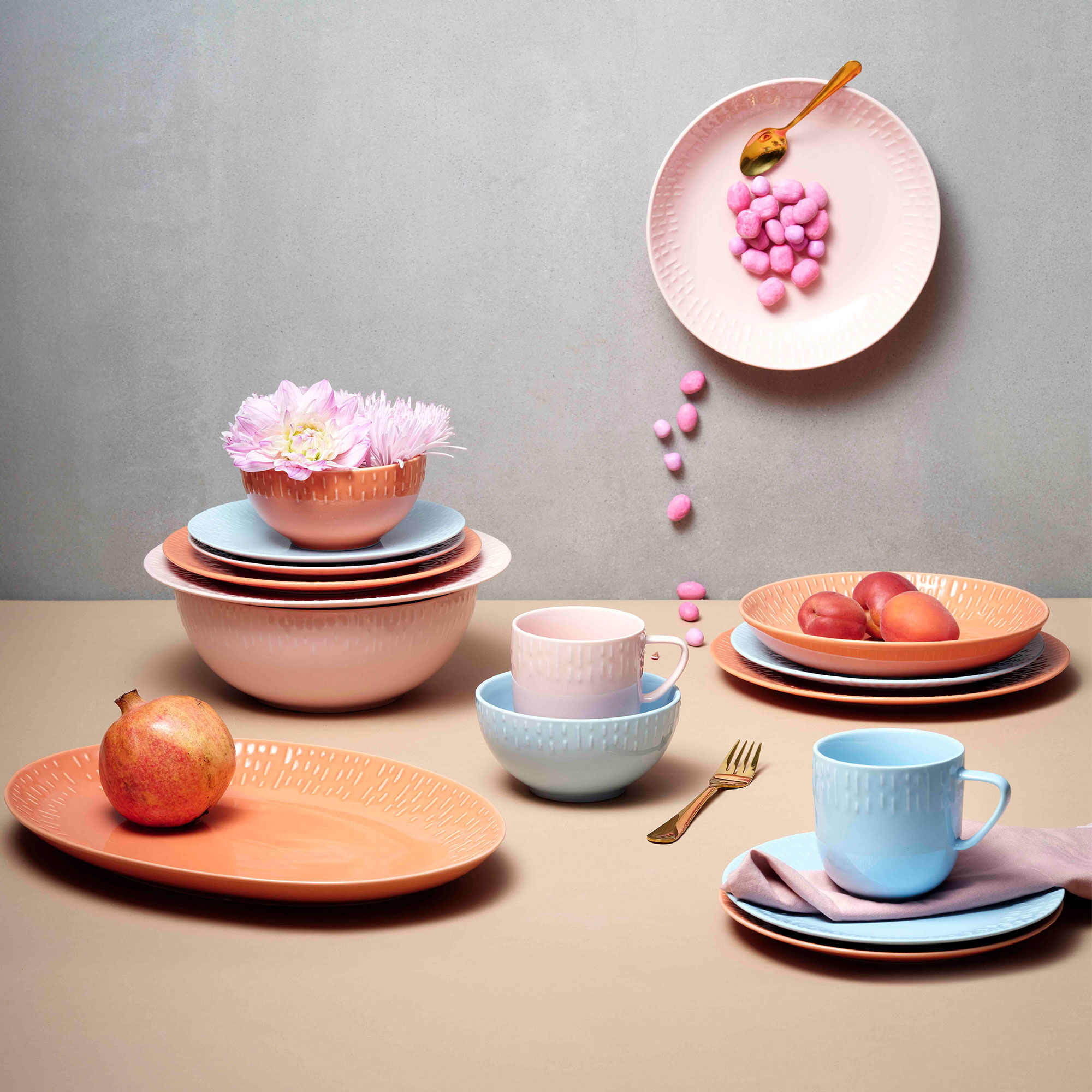 Confetti salatskål 23 cm, candyfloss