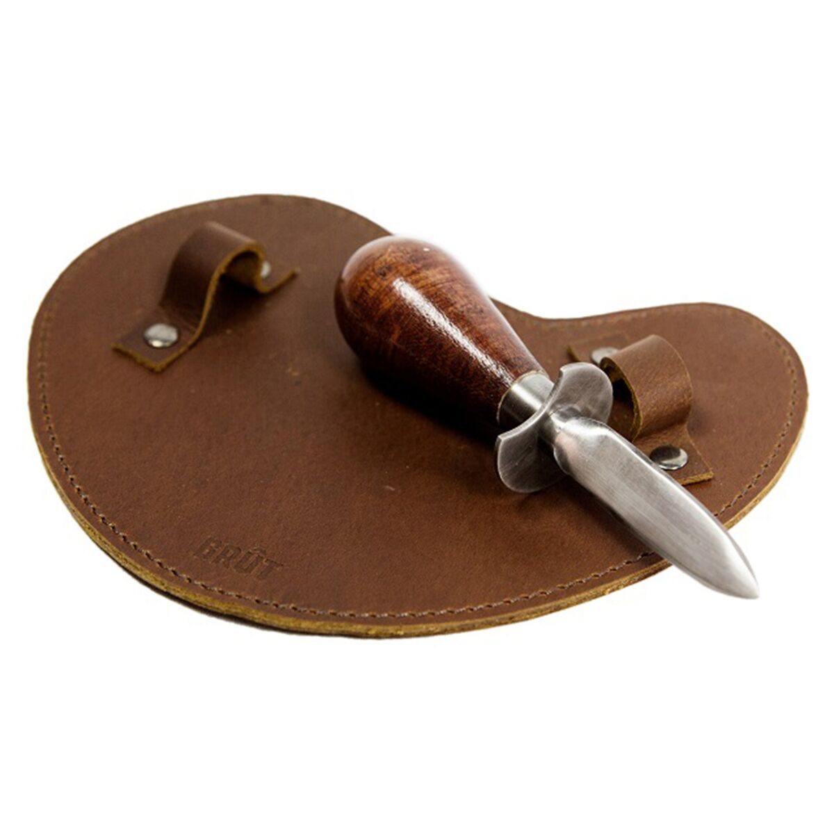 Ostronkniv med läderhandske