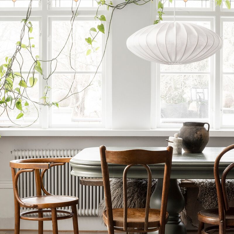 Ellipse loftslampe, 65 cm, hør, hvid