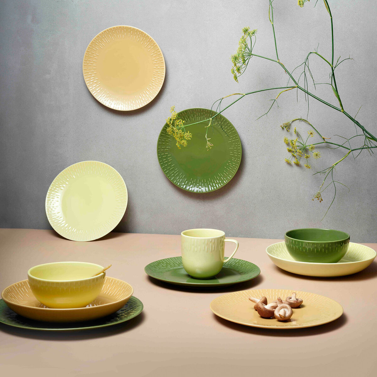 Confetti middagstallerken 27,5 cm, olive