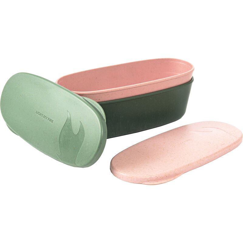 SnapBox oval 2 kpl, sandy green/dusty pink