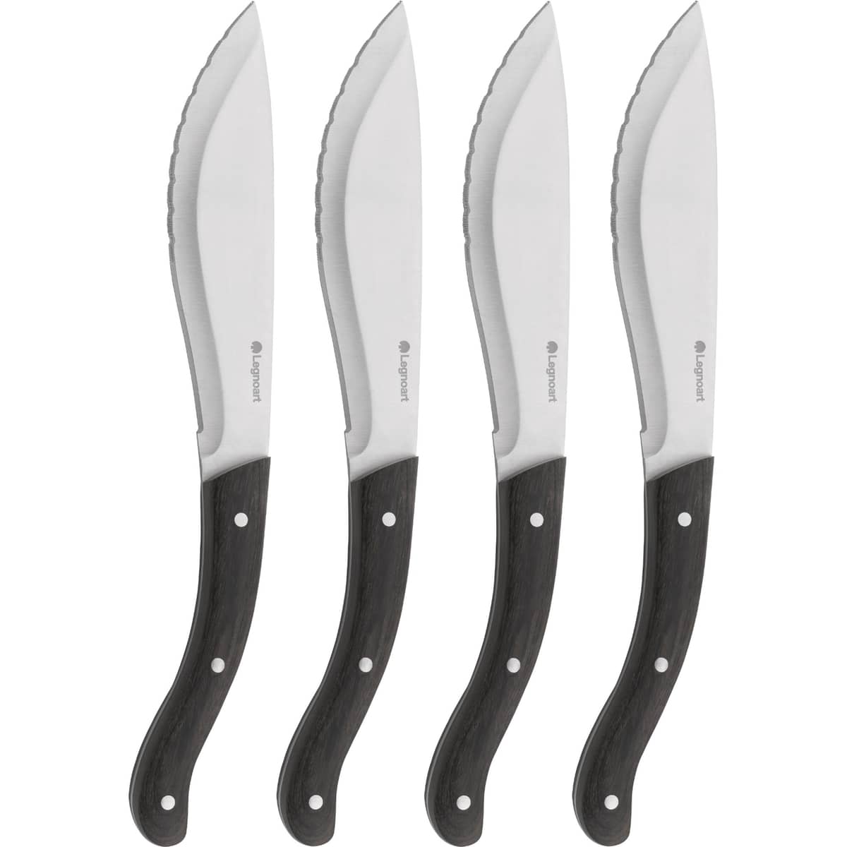 Tomahawk steakkniv, mørkt træ, 4 stk.