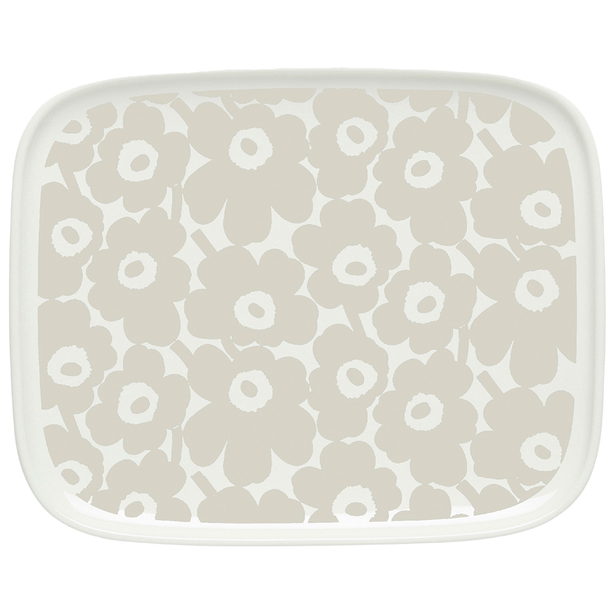 Marimekko Pikkuinen Unikko tallerken 15 x 12 cm, hvit/beige