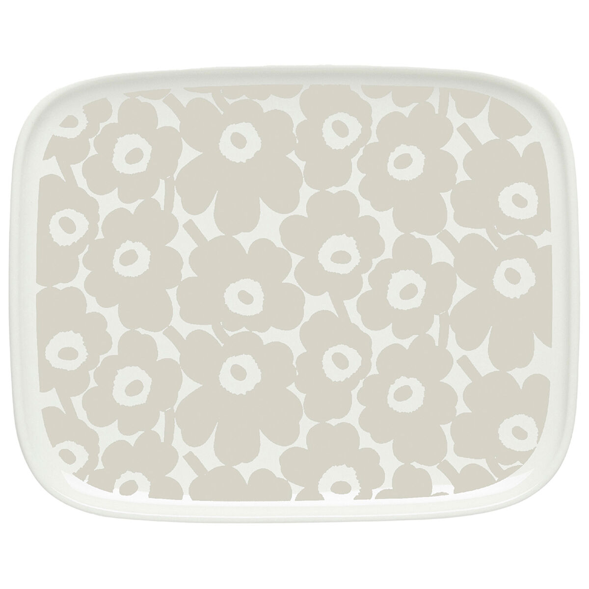Marimekko Pikkuinen Unikko tallerken 15 x 12 cm, hvit/beige