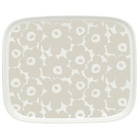 Marimekko Pikkuinen Unikko tallerken 15 x 12 cm, hvit/beige