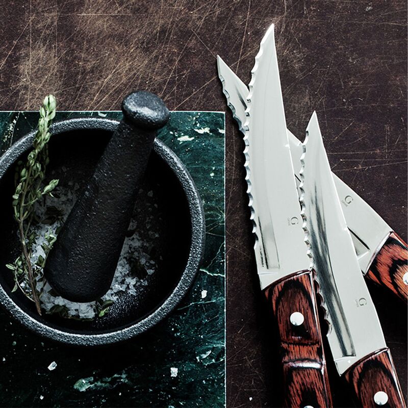 Old Farmer Classic steakkniv XL 4 dele, træ/stål