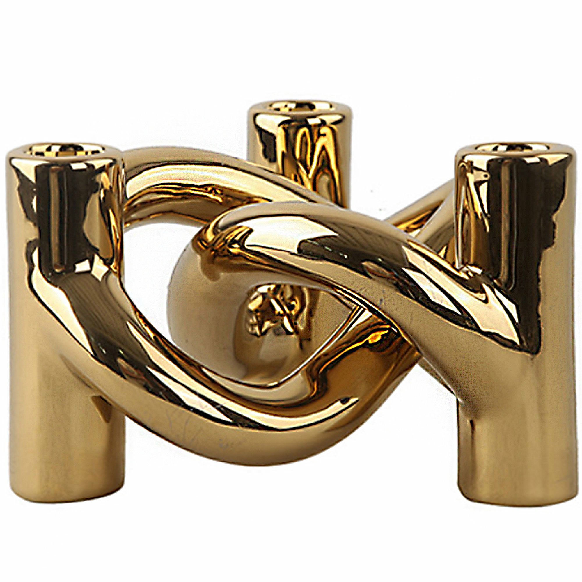 Lykke Three lysestage, guld