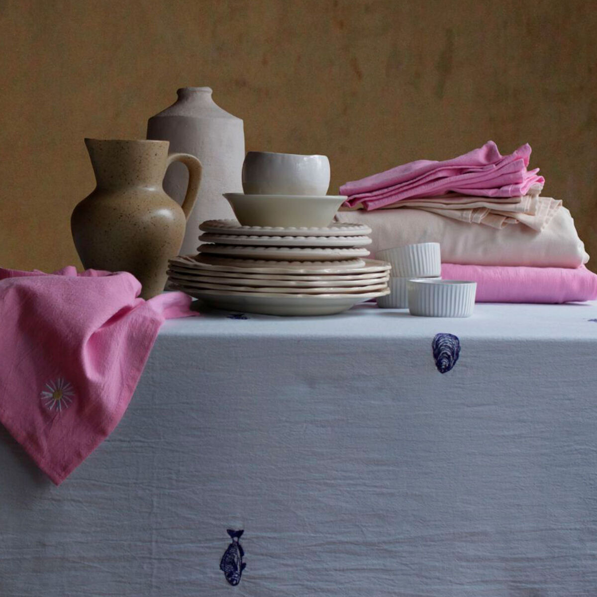 Midnatt Josefin La Mer Dug 330x145 cm, blå