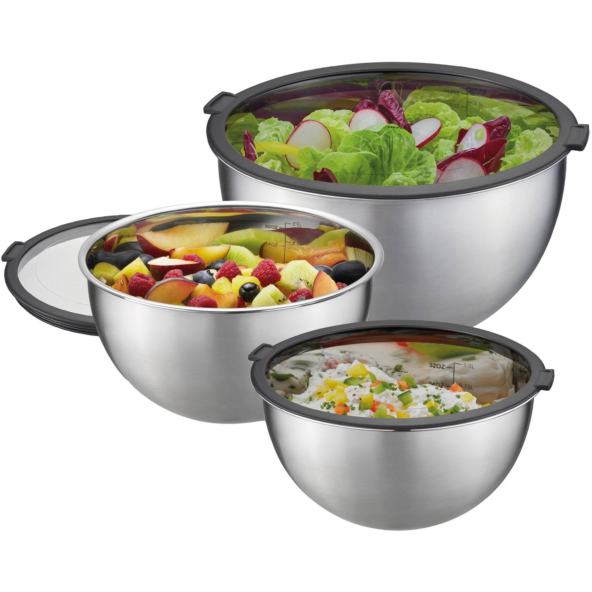 GEFU 89430, Sett, Rund, 8 l, Rustfritt stål, Plast, Rustfritt stål, Plast