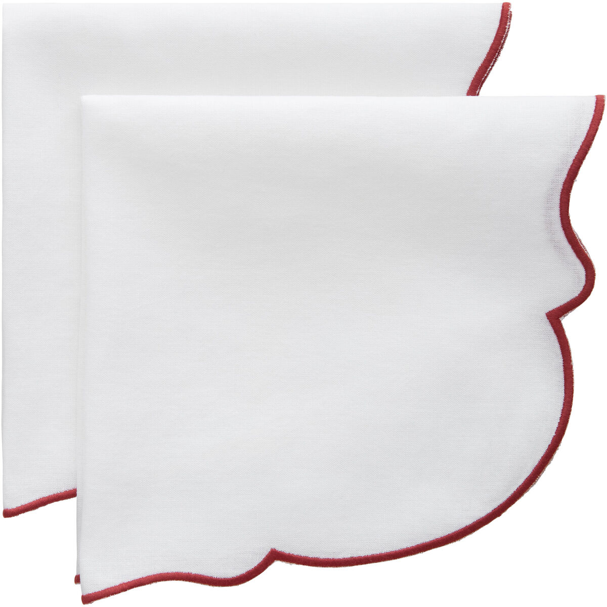 Gia servett 2-pack, vit/vinröd