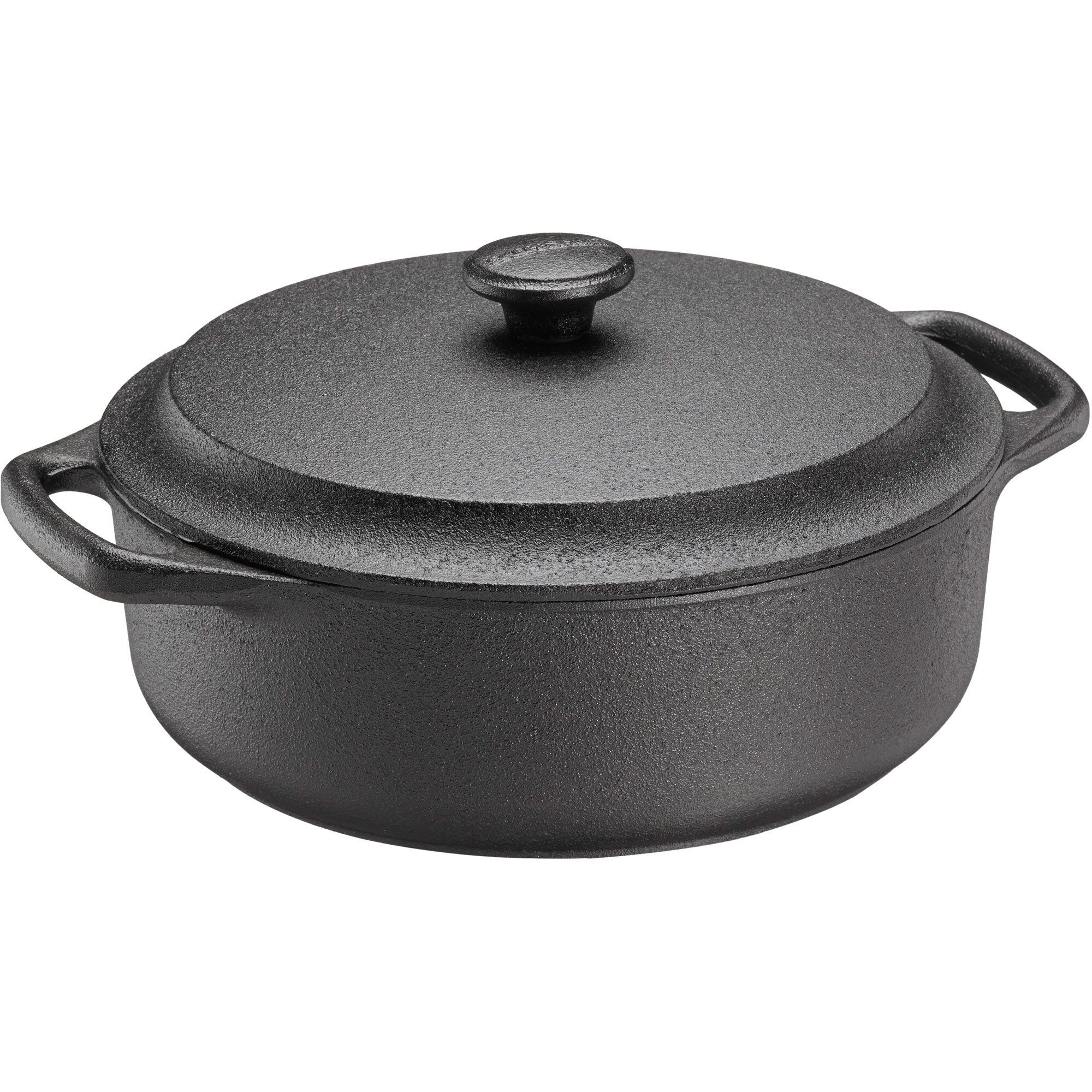 Rund Gryta 3 Liter Gjutjärn Järnlock