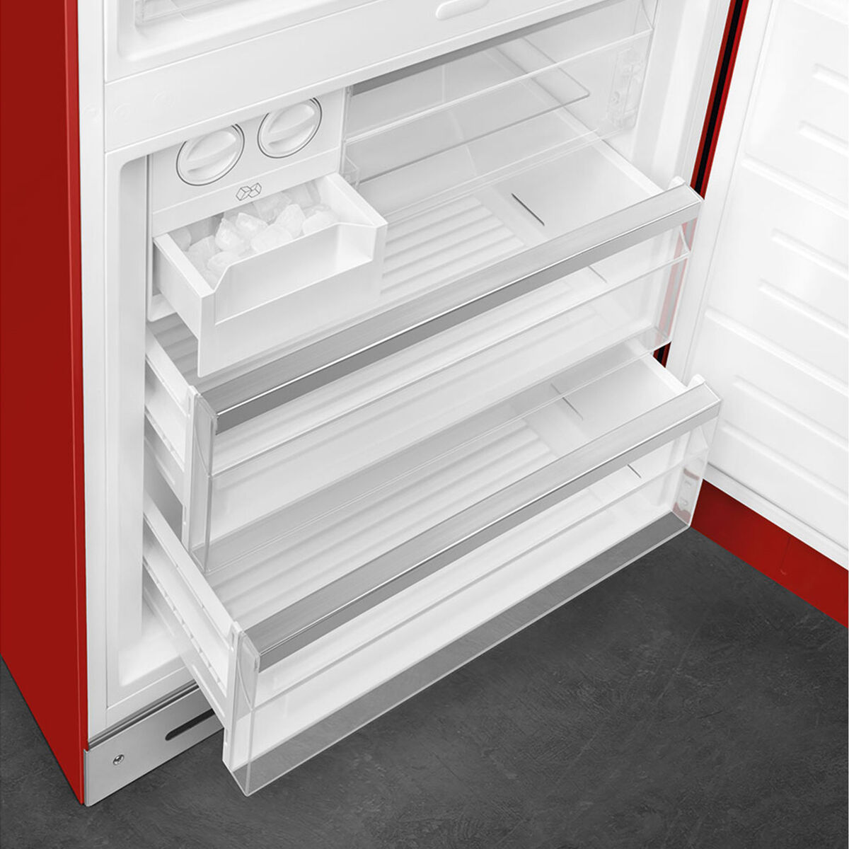 Smeg FAB38RRD6 Kombiskap høyrehengslet 70 cm, rød