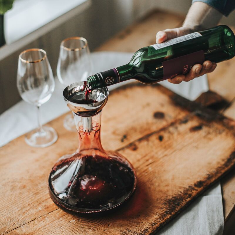 Valu dekanteringstragt med si