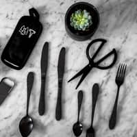 FROST bestickset 16 delar, onyx/svart
