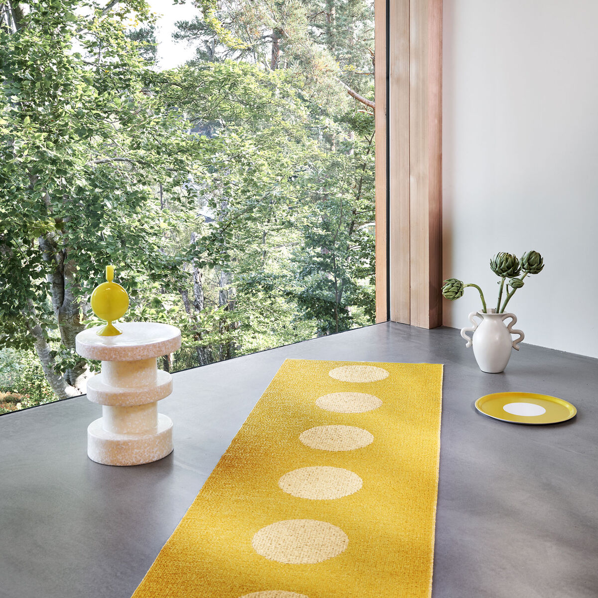 Pappelina Vera Pop -matto 70 × 280 cm, mustard/yellow