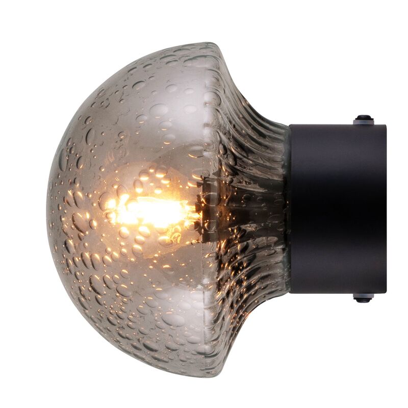 Fungo 16 væglampe, røgfarvet/sort