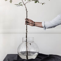 Pyöreä lasimaljakko, Ø 30 cm. 