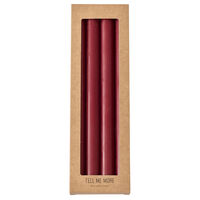 Stearinlys 4-pakning, mørkerød