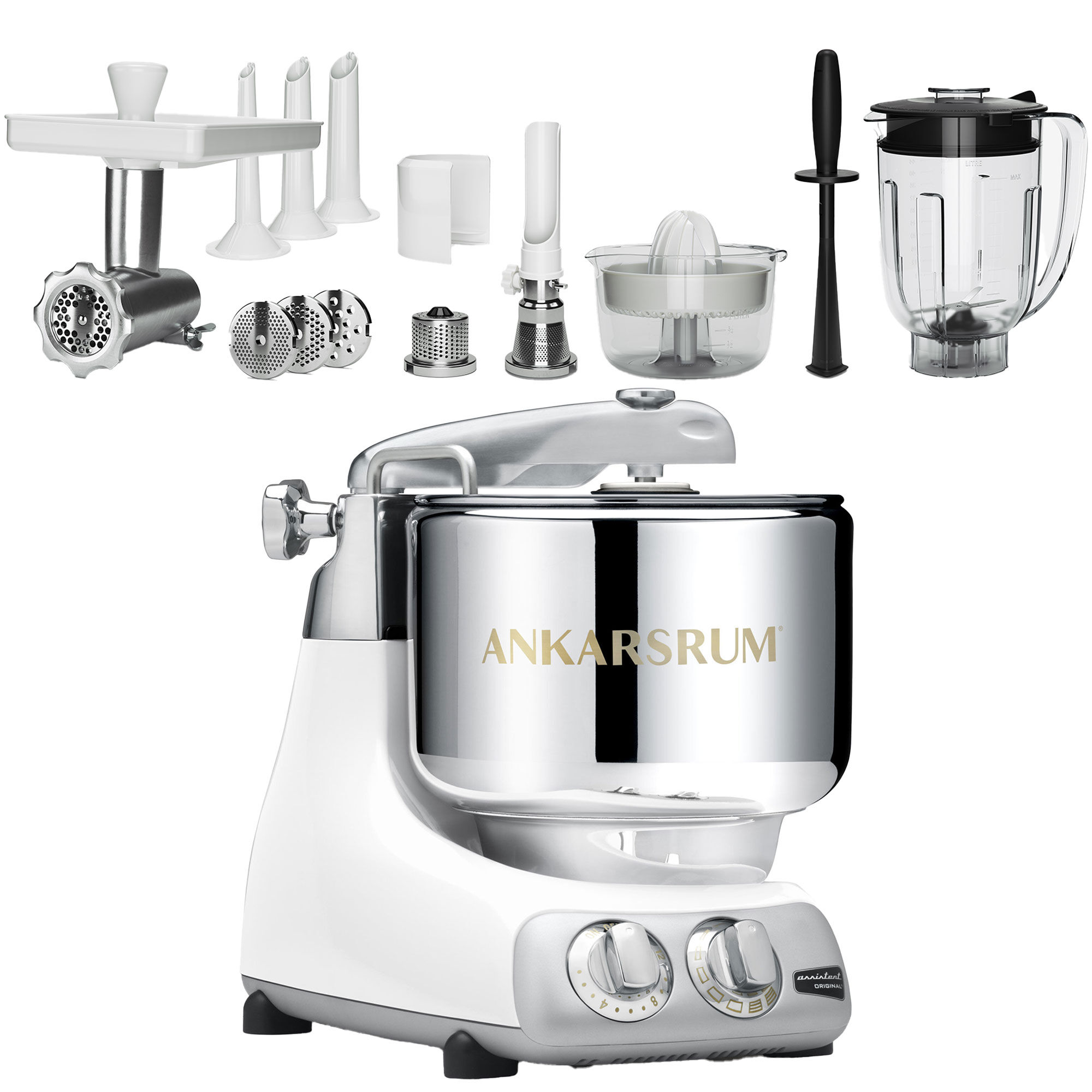 Ankarsrum AKM 6230 Køkkenmaskine + Deluxe pakke, White