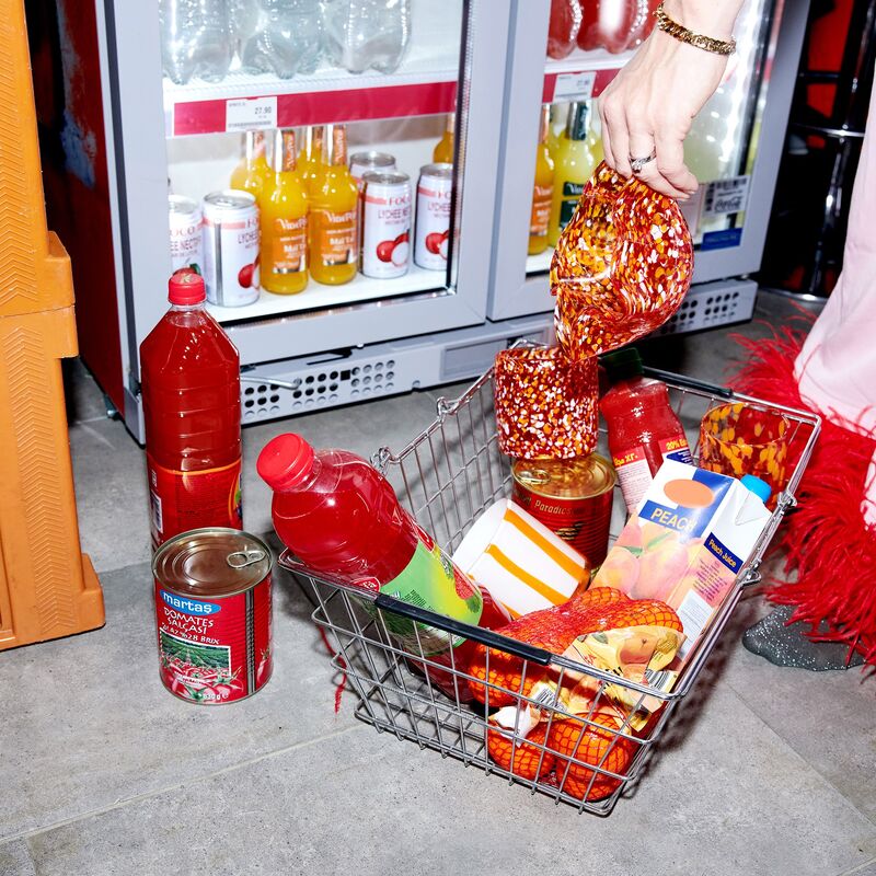 Calore fyrfadsstage extra small, rød/orange