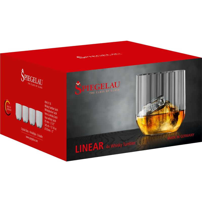 Linear Whisky Tumbler glas 4-pack