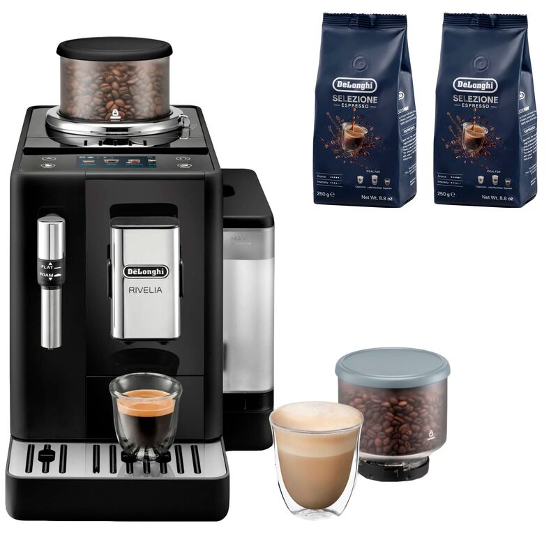 Delonghi Rivelia Automaattinen kahvikone & 2 kpl kahvipapuja DLSC600