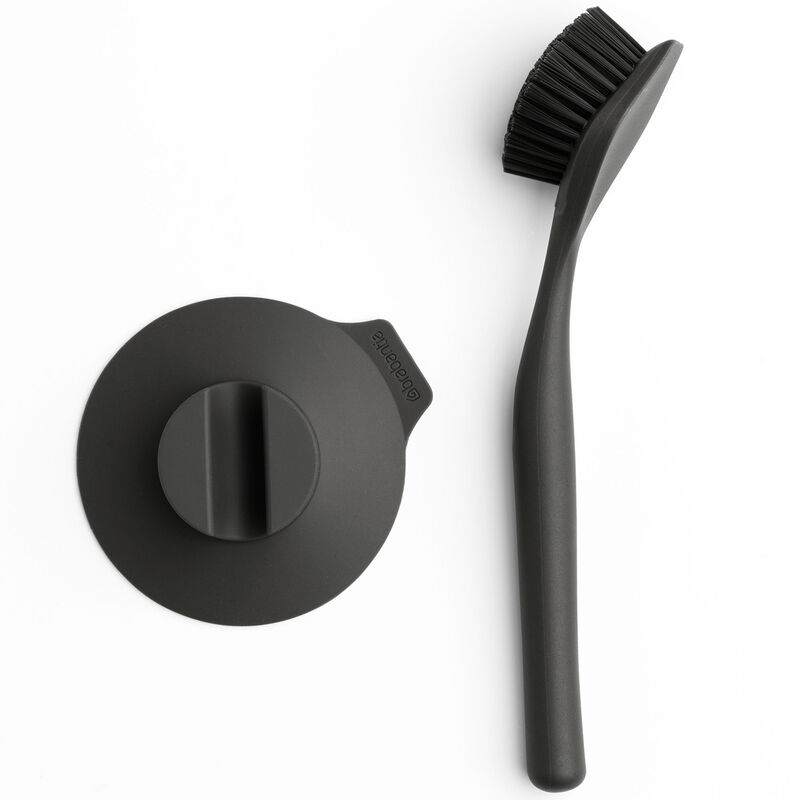 SinkSide diskborste med sugkoppshållare, mörkgrå