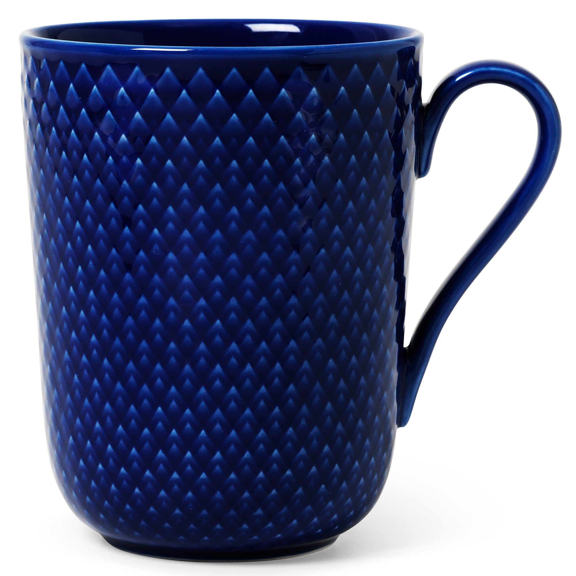 Lyngby Porcelæn - Rhombe kopp 33 cl mørk blå