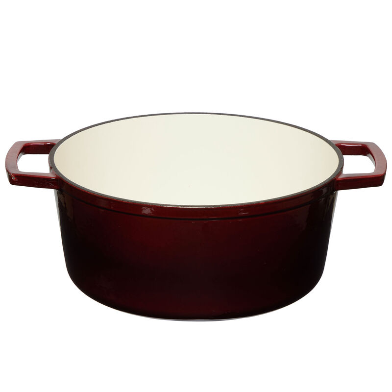 Gjutjärnsgryta 5,0L, mörkröd