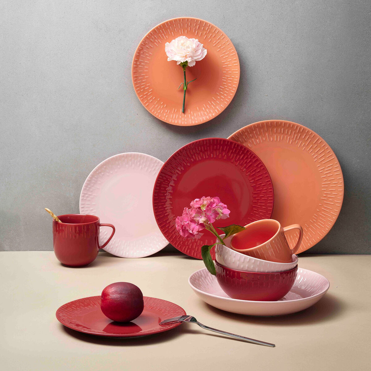 Confetti tallerken 24 cm, chili