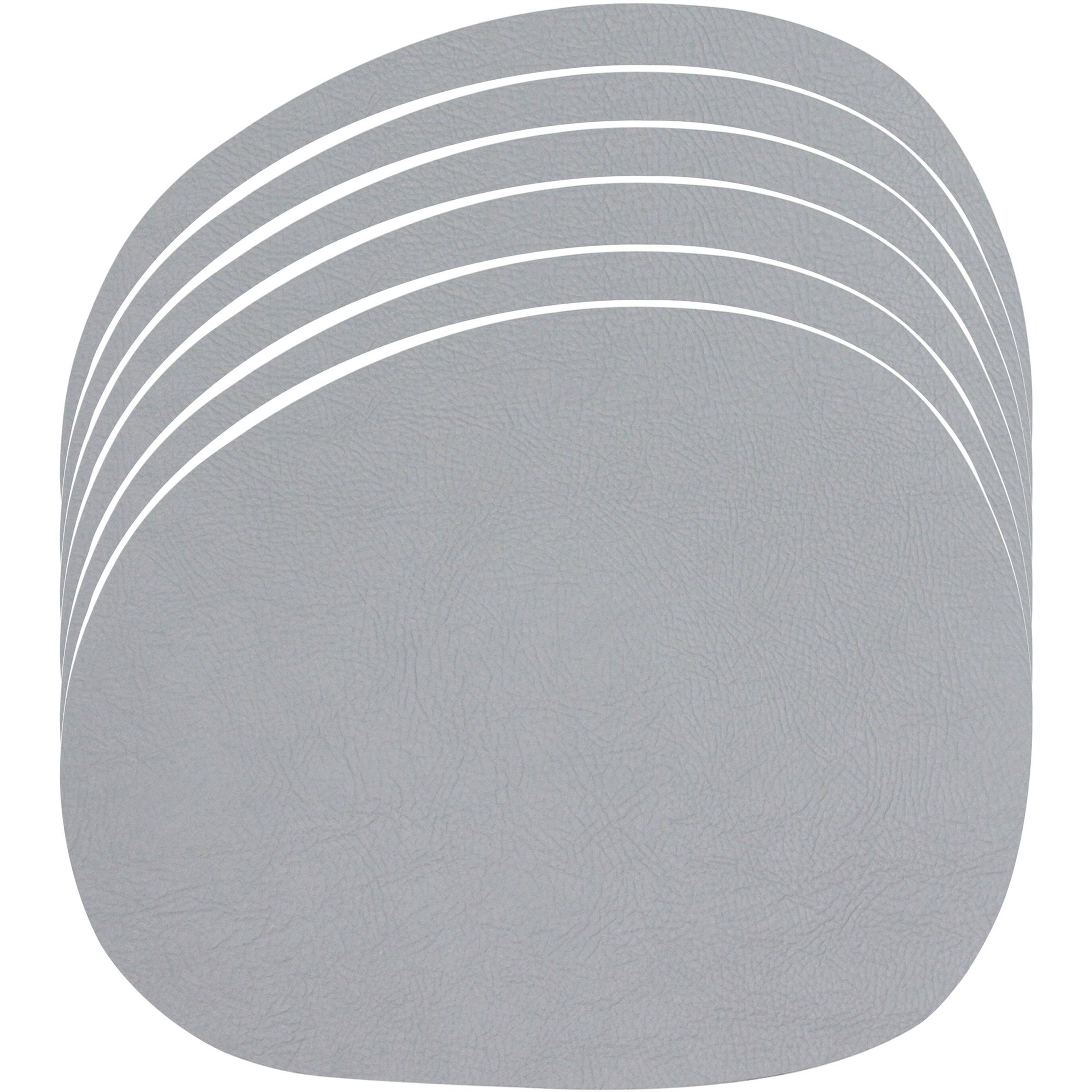 RAW Bordstablett Återvunnet läder 6 st. Ljusgrå