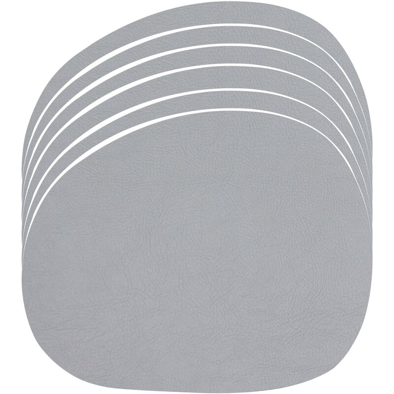 RAW Dækkeserviet Genbrugslæder 6 stk. Lysegrå