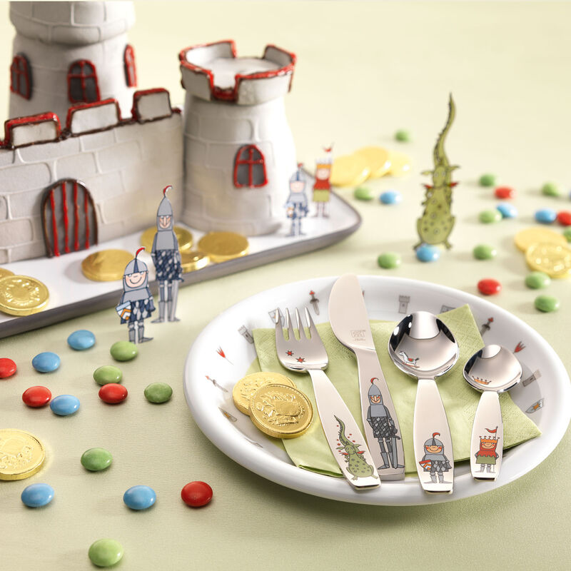 Riddaren Eckbert barnbestick 4 delar, rostfritt stål