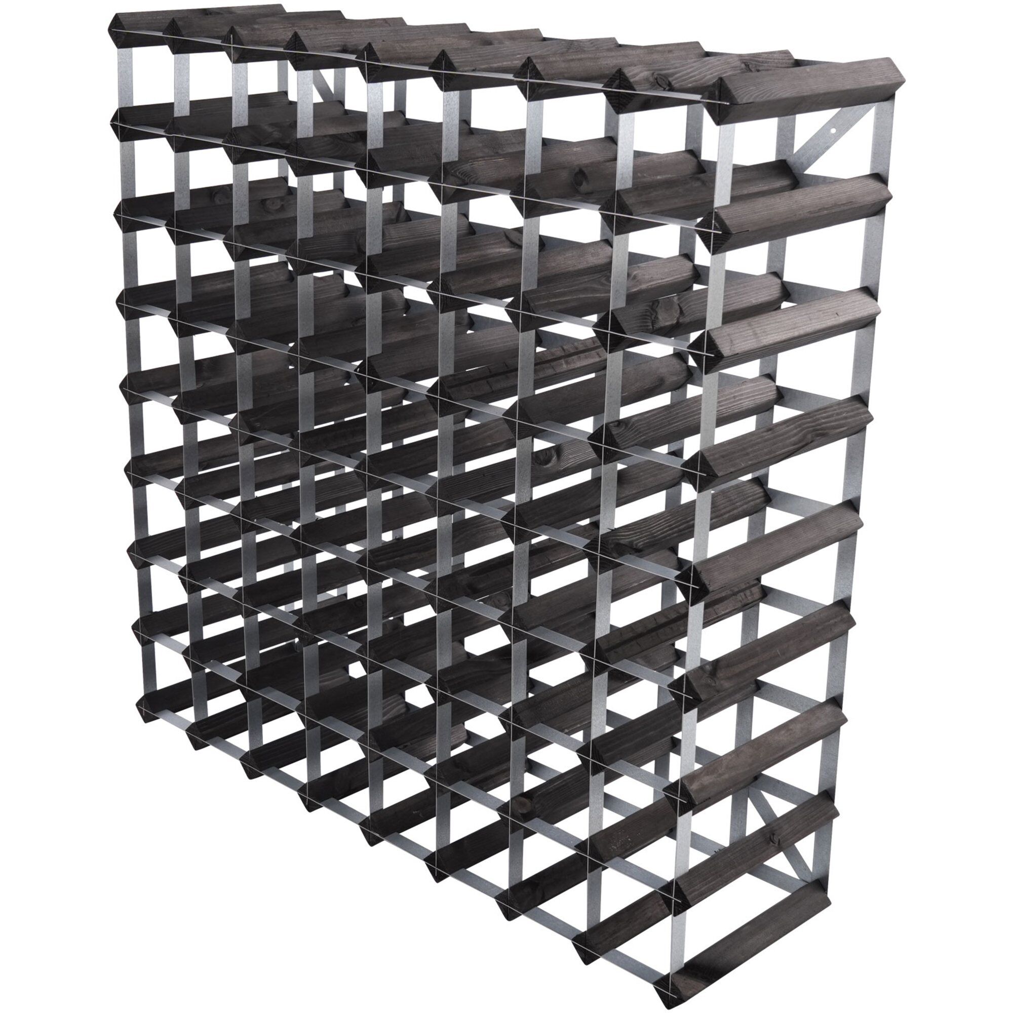 Alternativ bild 1 för Traditional Wine Racks Vinställ Påbyggnadsbart 72 Flaskor Black Ash