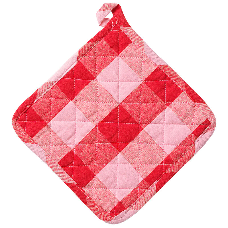 Paola grytlapp 20×20 cm, röd/rosa