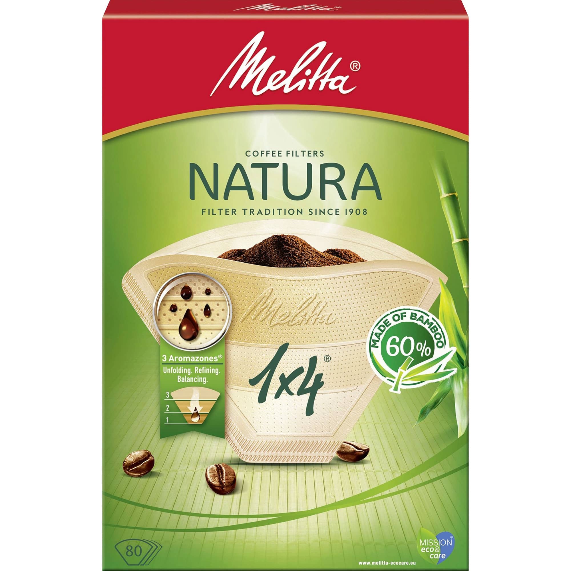 Produktfoto för Melitta Kaffefilter 1x4/80 Natura