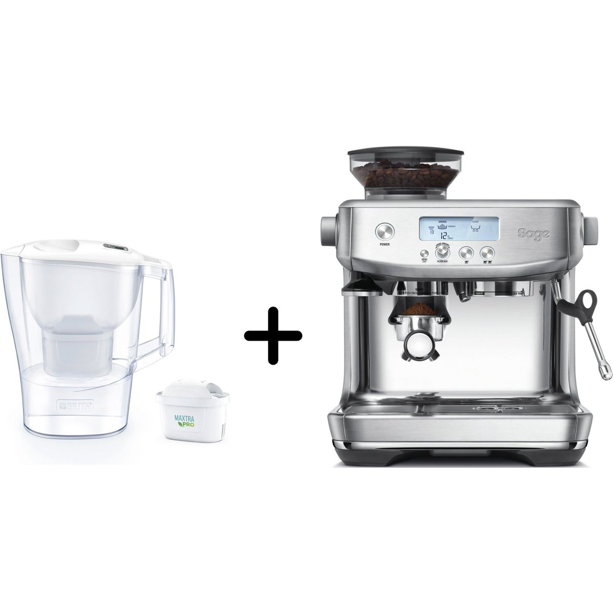 SES878BSS0 The Barista Pro espressokeitin + Brita Alunaveden suodatinkannu