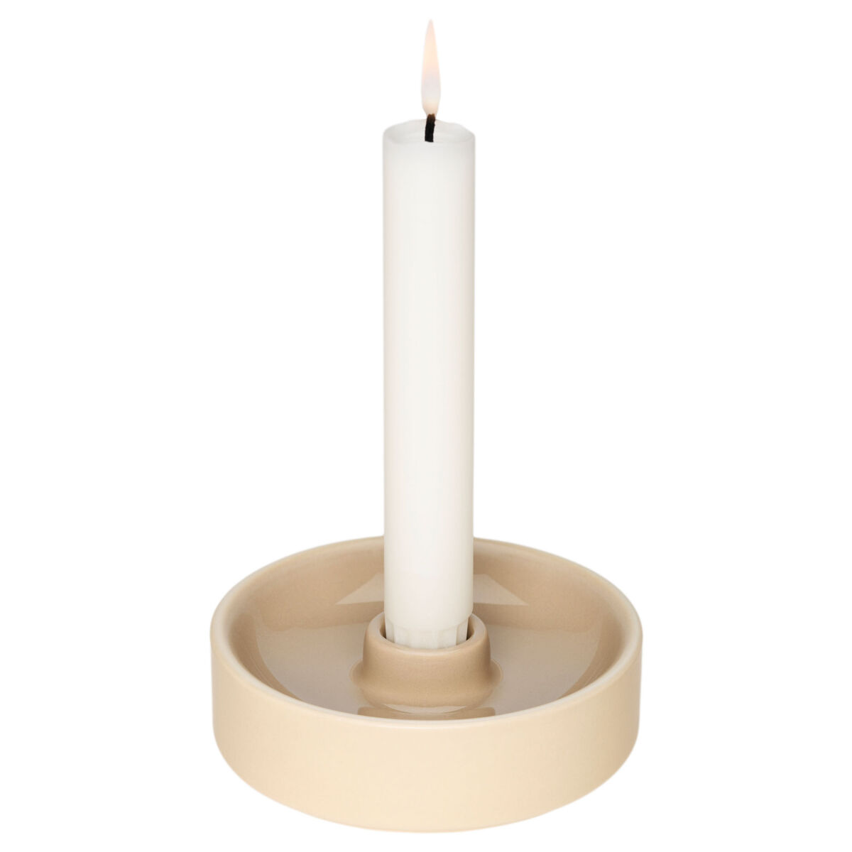 Kirnu kynttilänjalka 11x3,5 cm, beige