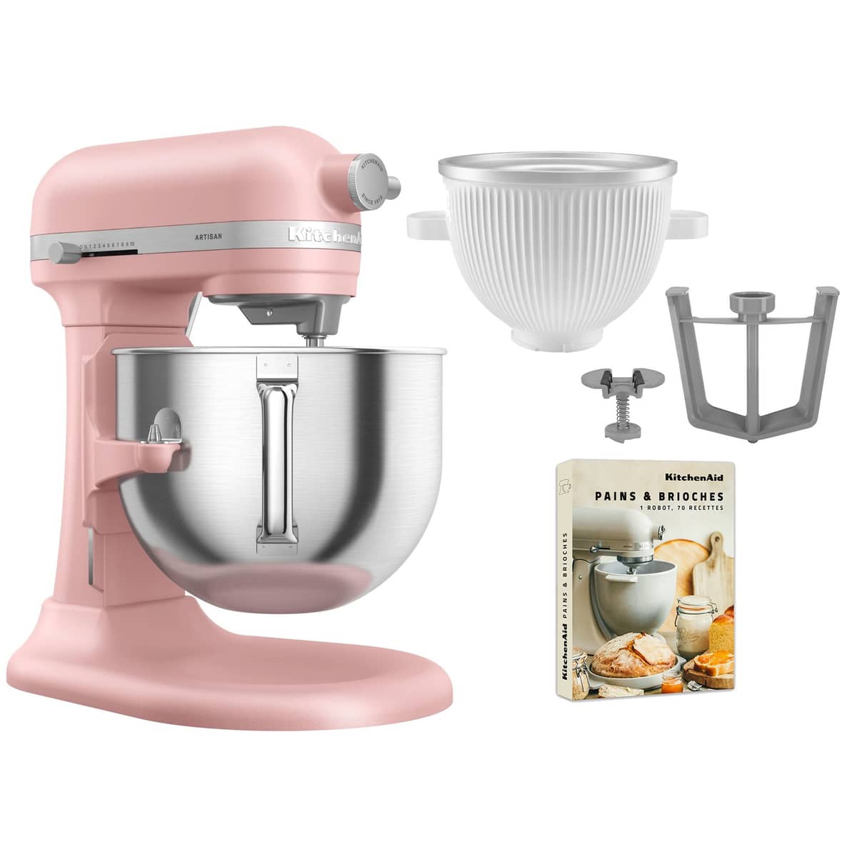 Artisan 5KSM70SHXE köksmaskin 6,6 liter + 5KSMICM Ice Cream Maker, dried rose