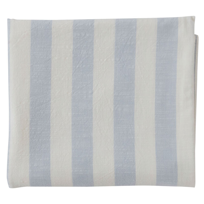 Raidallinen pöytäliina 260 x 140 cm, ice blue