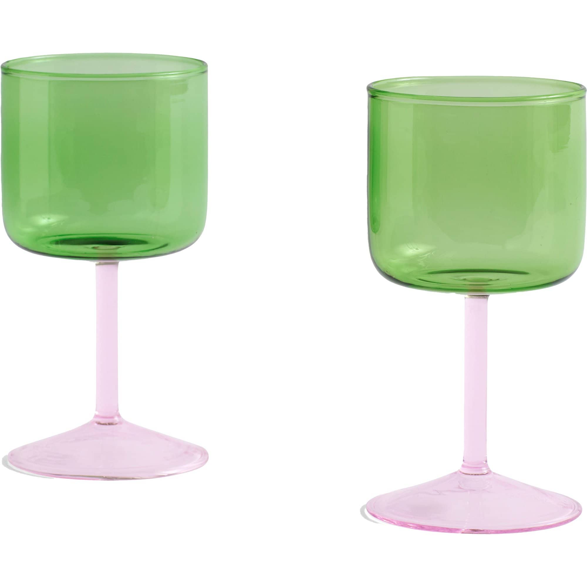Tint vinglass 25 cl 2-pakning Grønn-rosa