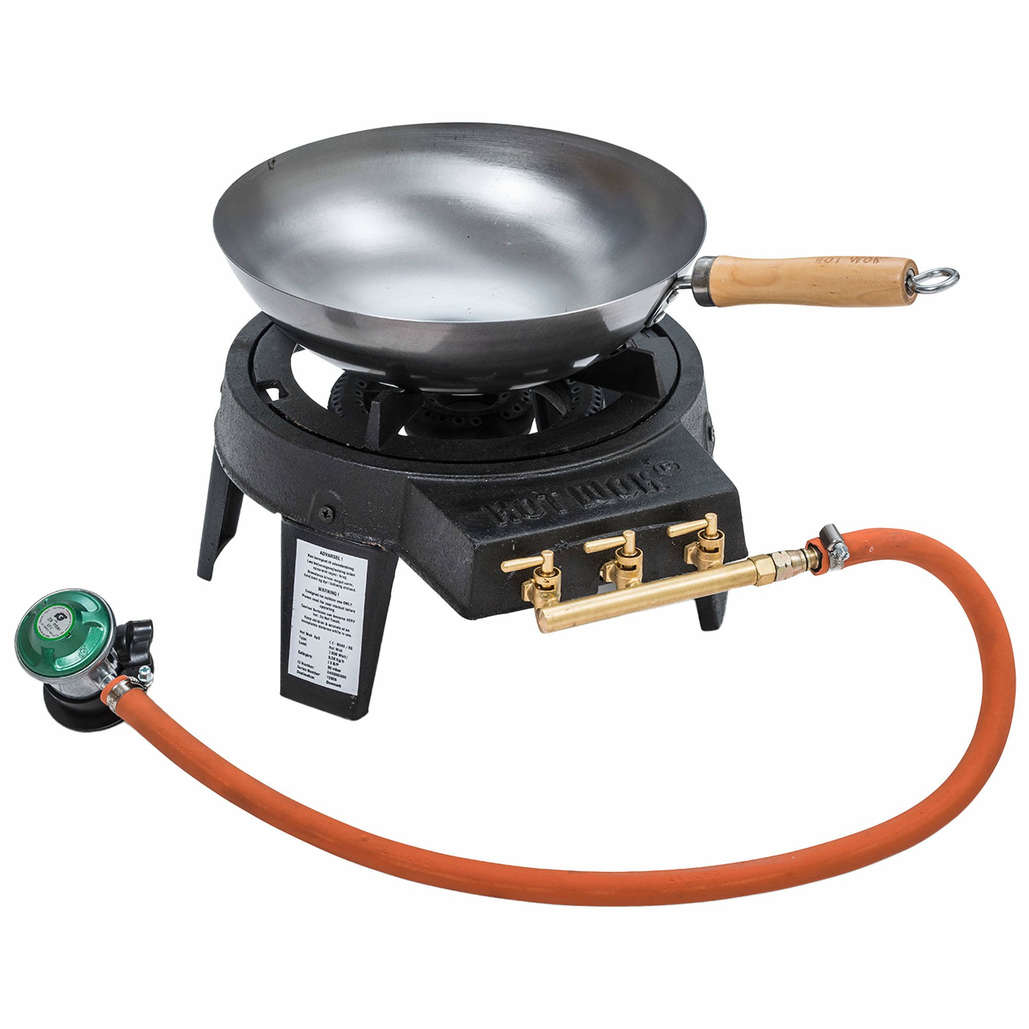 Gasbrænder 7 kW inkl. regulator og wok