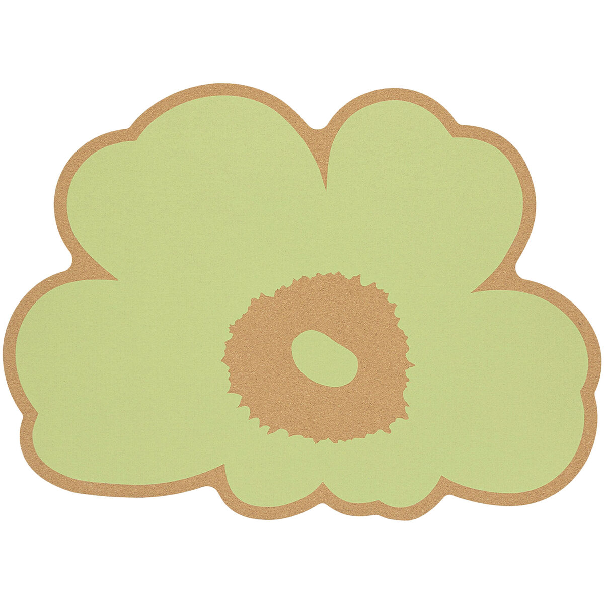 Unikko bordstablett 45 cm, kork/pärongrönt