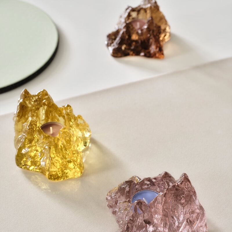 The Rock ljuslykta 9 cm, bärnsten